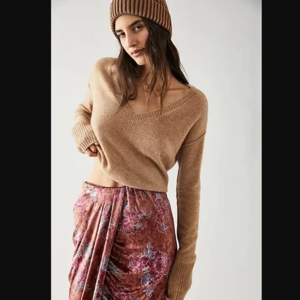 Reserved - NWOT Free People Stellar Cashmere Pullover Camel XS